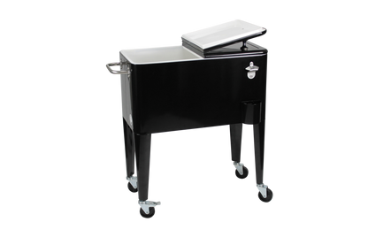 Kailua Cooler - Patio Cooler, American Cool Box, Refrigerated Truck, Party Drinks Cooler, Black