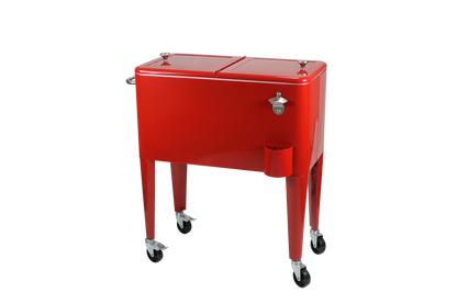 Kailua Cooler - Patio Cooler, American Cool Box, Refrigerated Truck, Party Drinks Cooler, Red