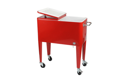 Kailua Cooler - Patio Cooler, American Cool Box, Refrigerated Truck, Party Drinks Cooler, Red