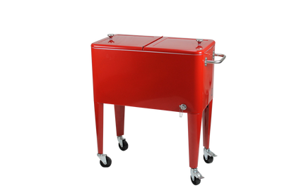 Kailua Cooler - Patio Cooler, American Cool Box, Refrigerated Truck, Party Drinks Cooler, Red