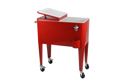 Kailua Cooler - Patio Cooler, American Cool Box, Refrigerated Truck, Party Drinks Cooler, Red