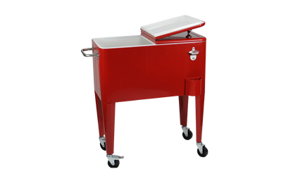 Kailua Cooler - Patio Cooler, American Cool Box, Refrigerated Truck, Party Drinks Cooler, Red
