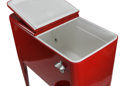 Kailua Cooler - Patio Cooler, American Cool Box, Refrigerated Truck, Party Drinks Cooler, Red