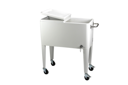 Kailua Cooler - Patio Cooler, American Cool Box, Refrigerated Truck, Party Drinks Cooler, White