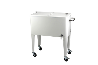 Kailua Cooler - Patio Cooler, American Cool Box, Refrigerated Truck, Party Drinks Cooler, White