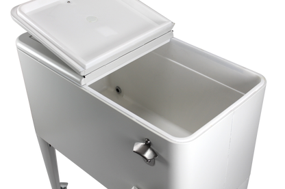 Kailua Cooler - Patio Cooler, American Cool Box, Refrigerated Truck, Party Drinks Cooler, White