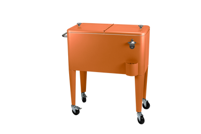 Kailua Cooler - Patio Cooler, American Cool Box, Refrigerated Truck, Party Drinks Cooler, Orange