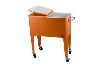 Kailua Cooler - Patio Cooler, American Cool Box, Refrigerated Truck, Party Drinks Cooler, Orange