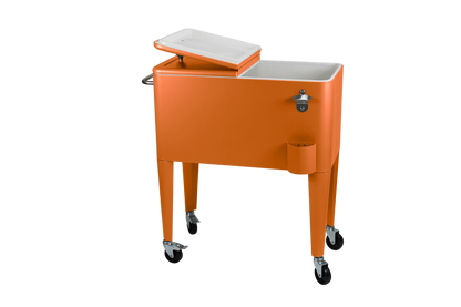 Kailua Cooler - Patio Cooler, American Cool Box, Refrigerated Truck, Party Drinks Cooler, Orange