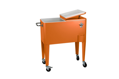 Kailua Cooler - Patio Cooler, American Cool Box, Refrigerated Truck, Party Drinks Cooler, Orange
