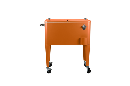 Kailua Cooler - Patio Cooler, American Cool Box, Refrigerated Truck, Party Drinks Cooler, Orange