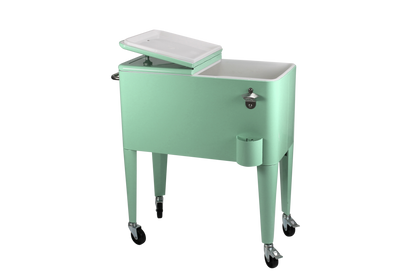 Kailua Cooler - Patio Cooler, American Cool Box, Refrigerated Truck, Party Drinks Cooler, Summer green