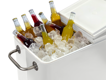 Kailua Cooler - Patio Cooler, American Cool Box, Refrigerated Truck, Party Drinks Cooler, White