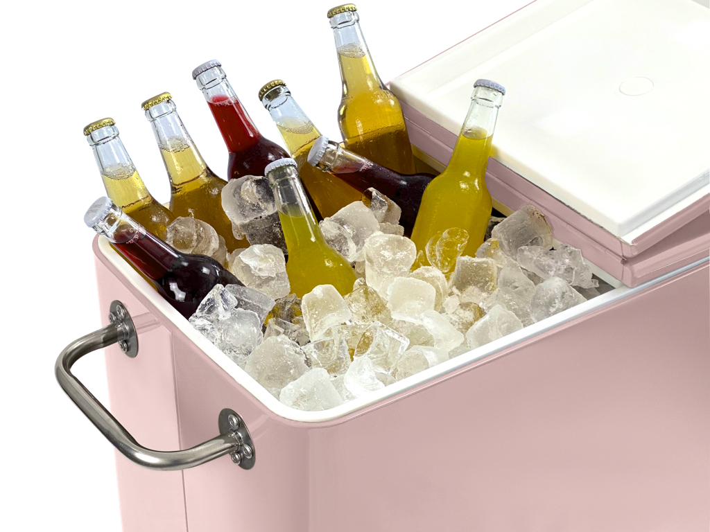 Kailua Cooler - Patio Cooler, American Cool Box, Refrigerated Truck, Party Drinks Cooler, Pink