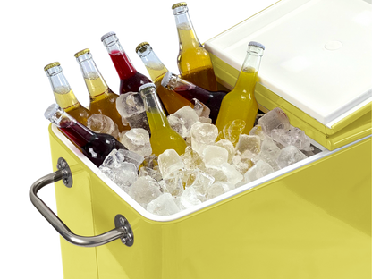 Kailua Cooler - Patio Cooler, American Cool Box, Refrigerated Truck, Party Drinks Cooler, Yellow