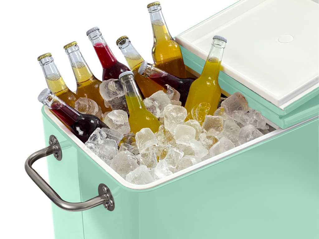 Kailua Cooler - Patio Cooler, American Cool Box, Refrigerated Truck, Party Drinks Cooler, Summer green