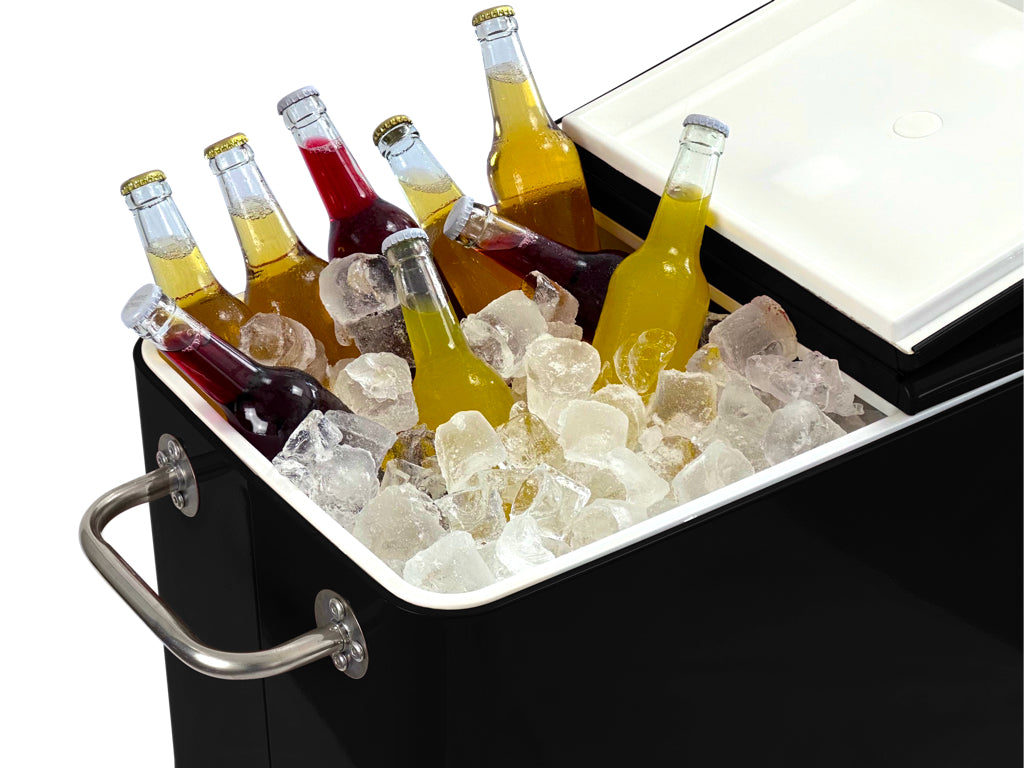 Kailua Cooler - Patio Cooler, American Cool Box, Refrigerated Truck, Party Drinks Cooler, Black