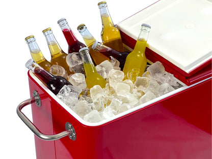 Kailua Cooler - Patio Cooler, American Cool Box, Refrigerated Truck, Party Drinks Cooler, Red
