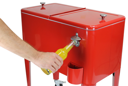 Kailua Cooler - Patio Cooler, American Cool Box, Refrigerated Truck, Party Drinks Cooler, Red