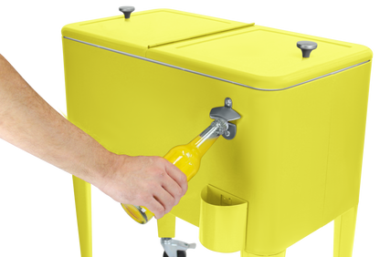 Kailua Cooler - Patio Cooler, American Cool Box, Refrigerated Truck, Party Drinks Cooler, Yellow