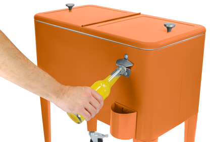 Kailua Cooler - Patio Cooler, American Cool Box, Refrigerated Truck, Party Drinks Cooler, Orange
