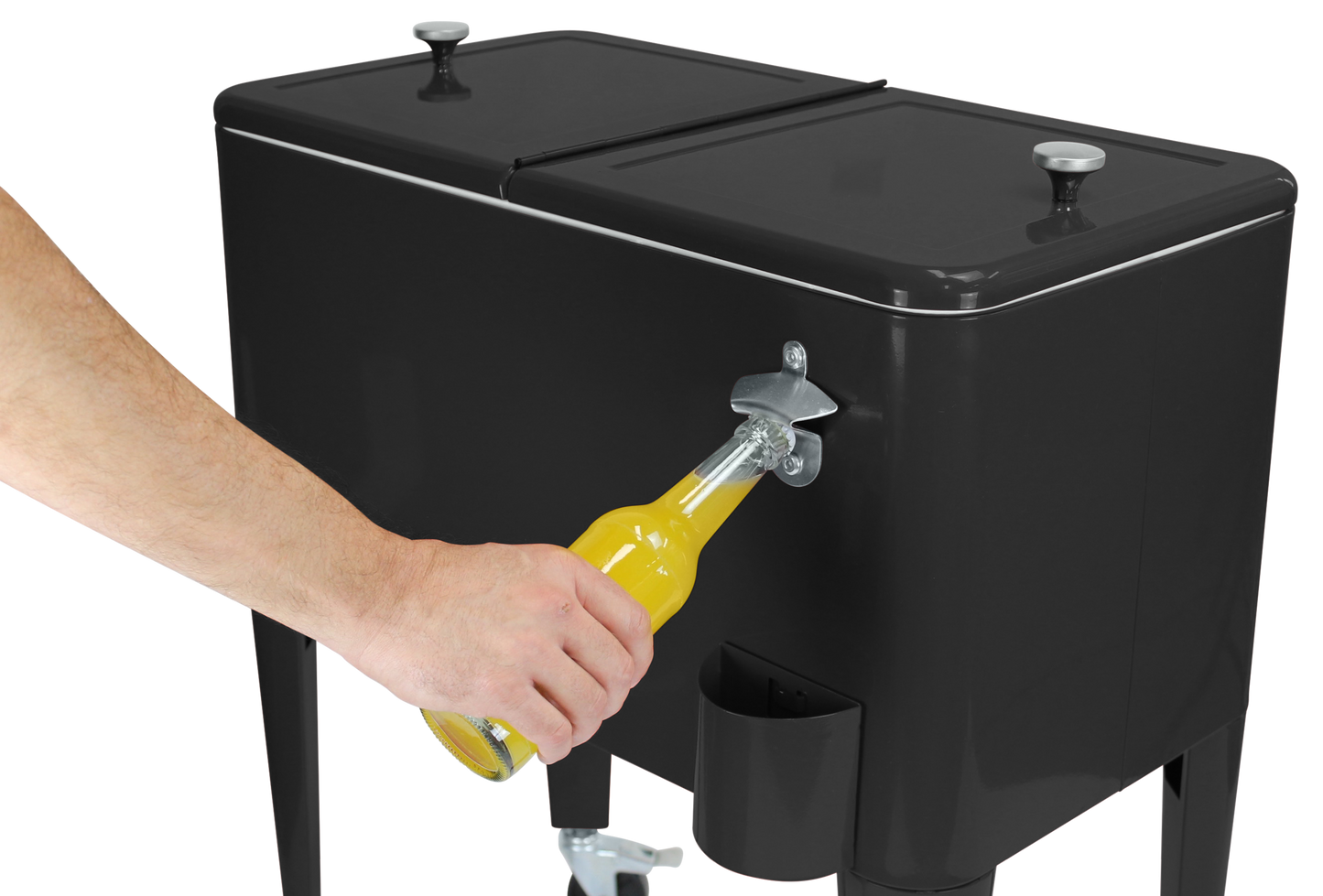 Kailua Cooler - Patio Cooler, American Cool Box, Refrigerated Truck, Party Drinks Cooler, Black