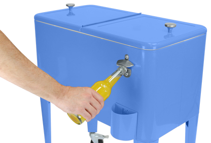 Kailua Cooler - Patio Cooler, American Cool Box, Refrigerated Truck, Party Drinks Cooler, Sky blue