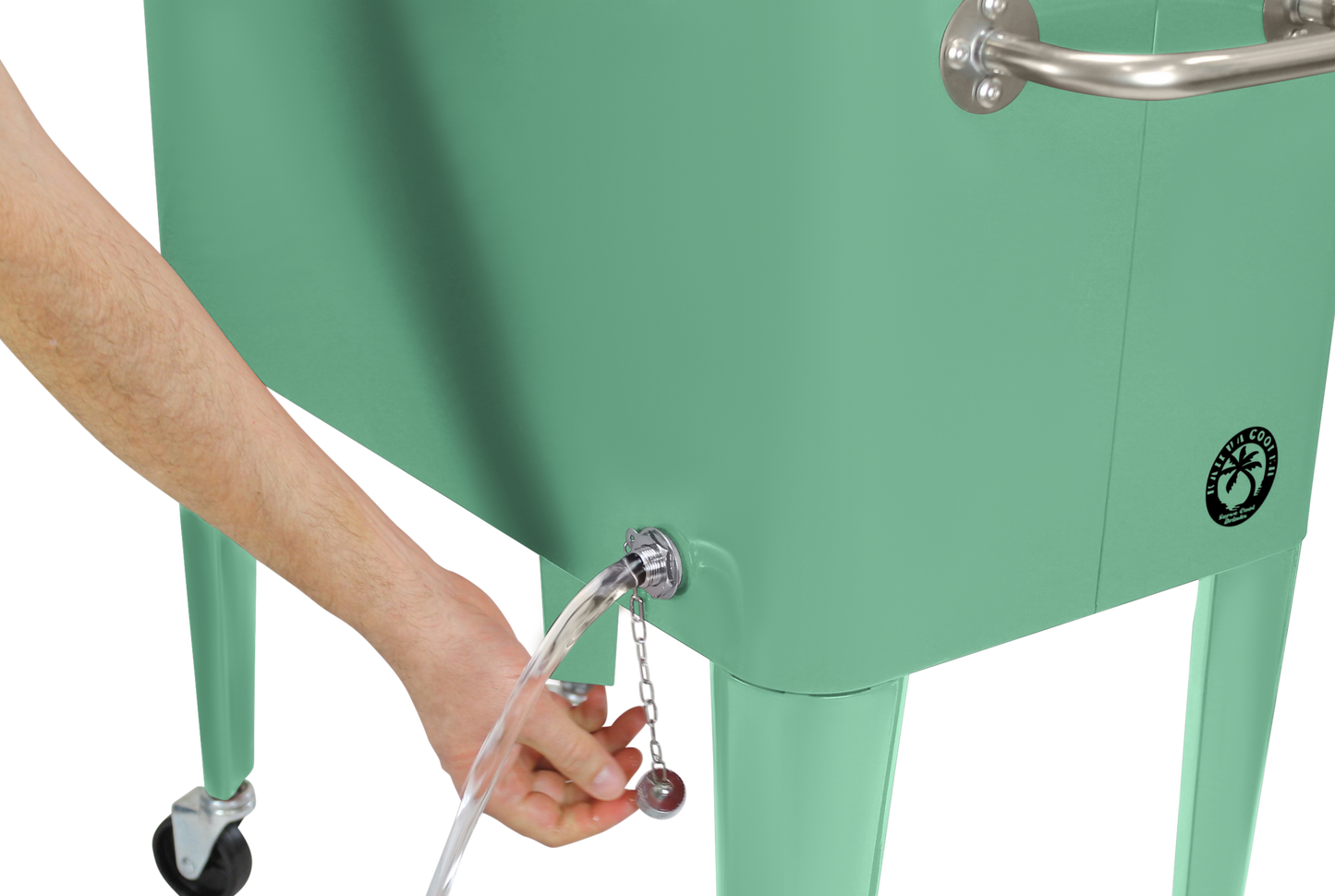 Kailua Cooler - Patio Cooler, American Cool Box, Refrigerated Truck, Party Drinks Cooler, Summer green