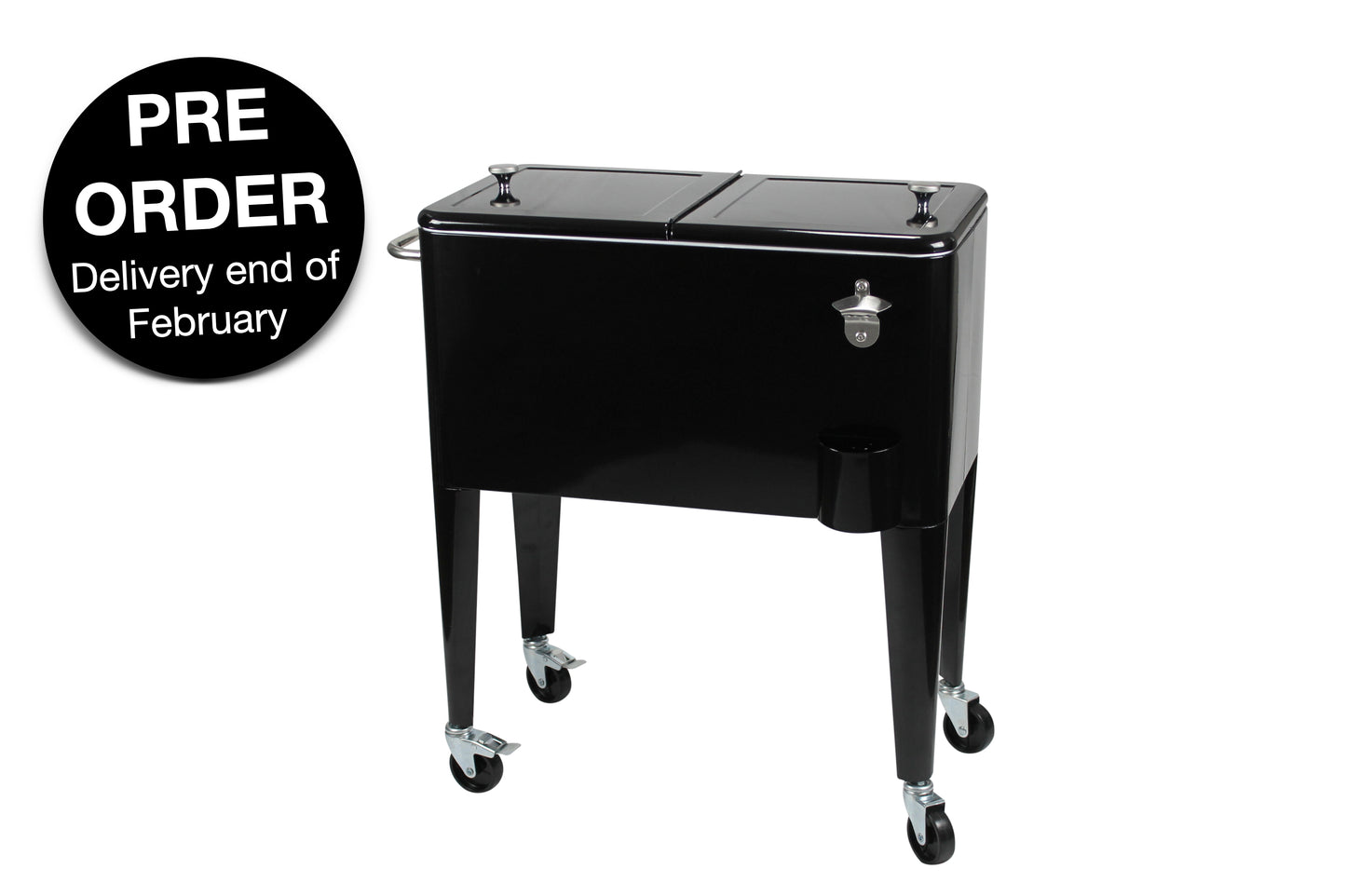 Kailua Cooler - Patio Cooler, American Cool Box, Refrigerated Truck, Party Drinks Cooler, Black