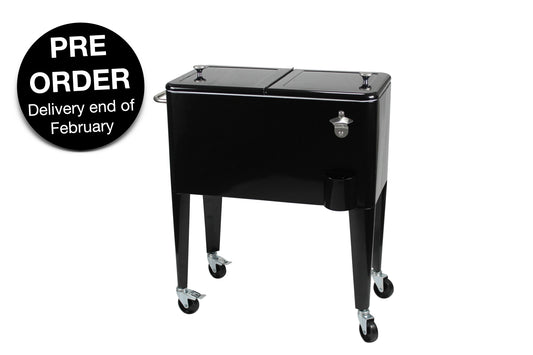 Kailua Cooler - Patio Cooler, American Cool Box, Refrigerated Truck, Party Drinks Cooler, Black