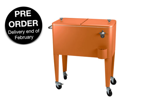 Kailua Cooler - Patio Cooler, American Cool Box, Refrigerated Truck, Party Drinks Cooler, Orange