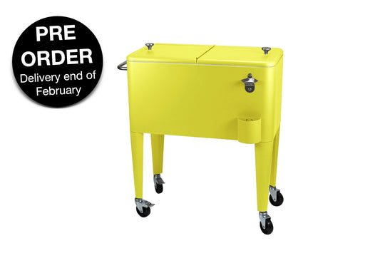 Kailua Cooler - Patio Cooler, American Cool Box, Refrigerated Truck, Party Drinks Cooler, Yellow